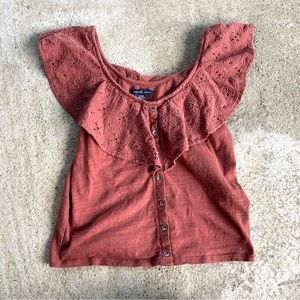 ✷ American Eagle ✷ Pink Sleeveless Cropped Top Blouse Size Small